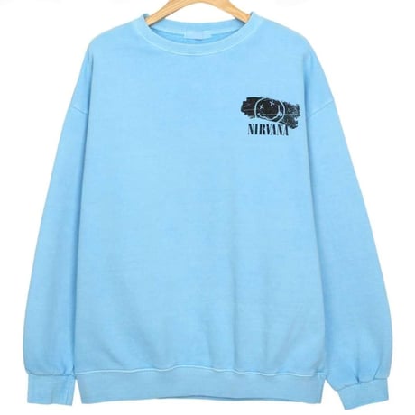 0369 ニルバーナdamage print sweat/3カラー