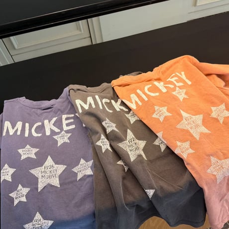 0816 pigment mickey Back star tee/3カラー