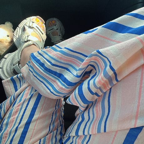 【即納販売】0168 stripe straight pants/3カラー