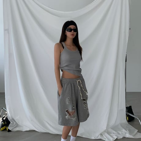 0679 pigment damage half pants／4カラー