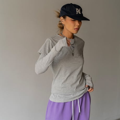 【即納販売】0669 color layered tee【半袖】/ブラックのみ
