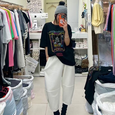 【即納】0758 summer cotton 2way pants/アイボリー