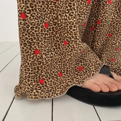 0762 leopard Heart pants/ワンカラー