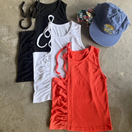 0857 shirring tank top/3カラー