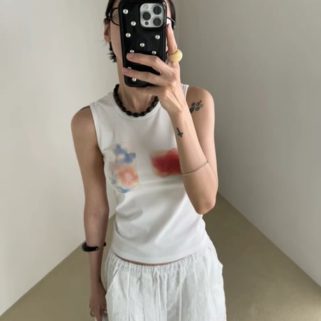 Flower tie-dye tops/3カラー