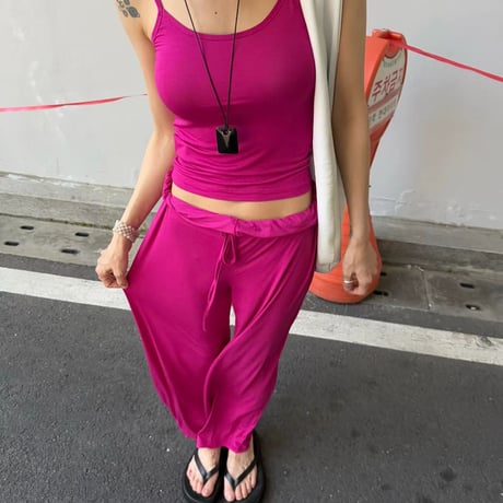 0866 eee color toromi pants/ビビピンク