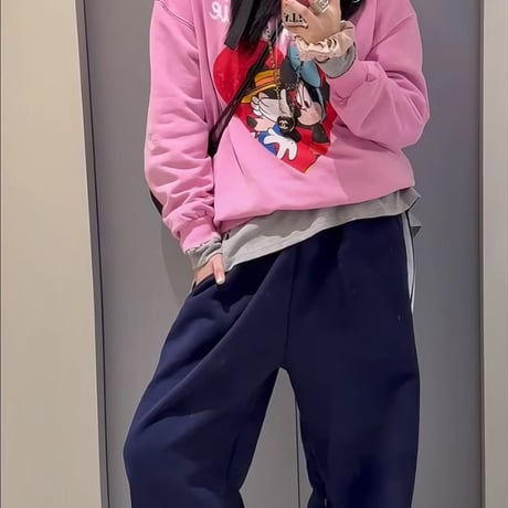 0408 pigment heart mickey &ミニー sweat/2カラー❤︎カナさん着用❤︎