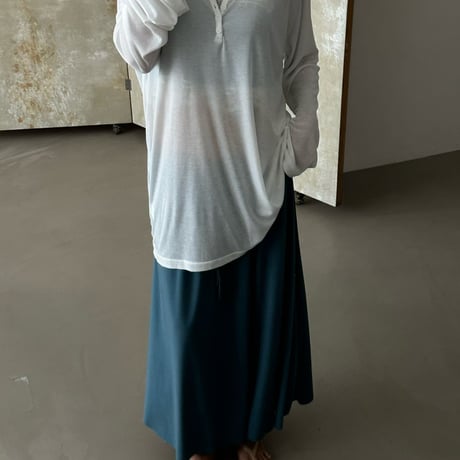 0852 Henry neck sheer summer sleeve/4カラー