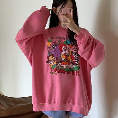 0403 pigment McDonald party friends sweat/3カラー