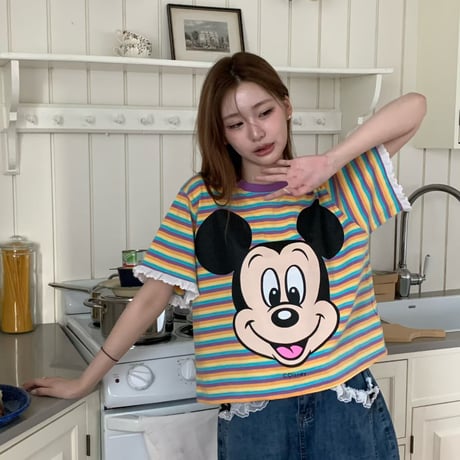 0876 big mickey border tee/3カラー