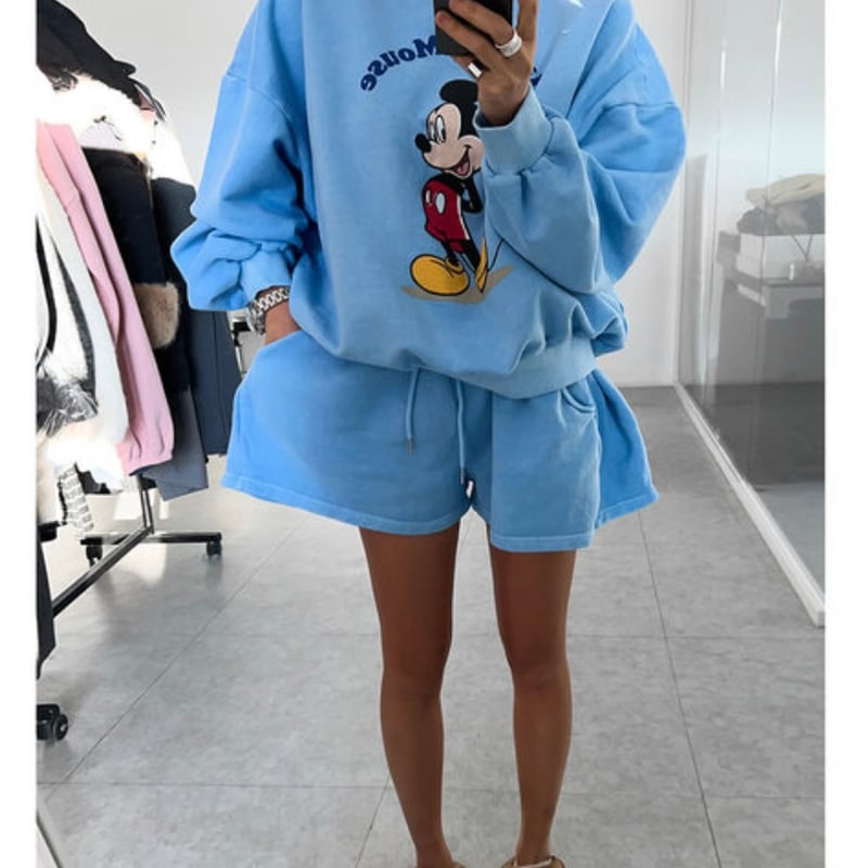 0604 NEW 🉐pigment paint mickey ＆サイド tuck pants