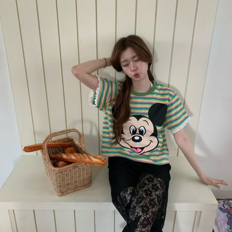 0876 big mickey border tee/3カラー