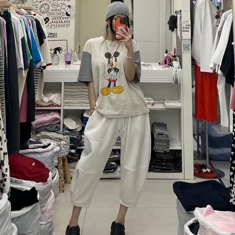 【即納】0758 summer cotton 2way pants/アイボリー