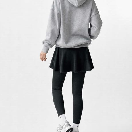 0662 flareミニスカート付きleggings/3カラー