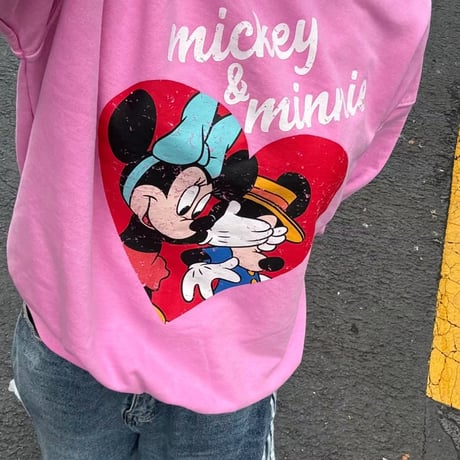0408 pigment heart mickey &ミニー sweat/2カラー❤︎カナさん着用❤︎