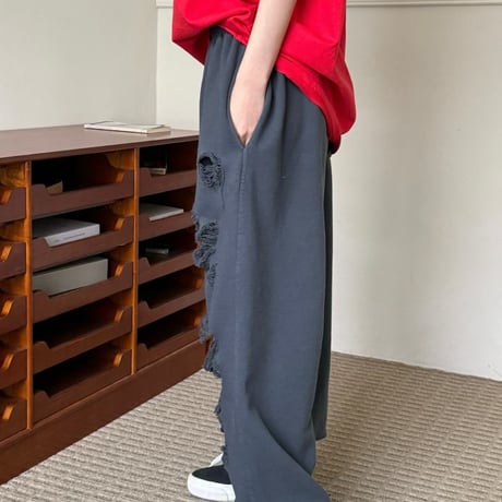【即納販売】0687 damage sweat pants/3カラー⭐︎まいさん着用⭐︎３カラー