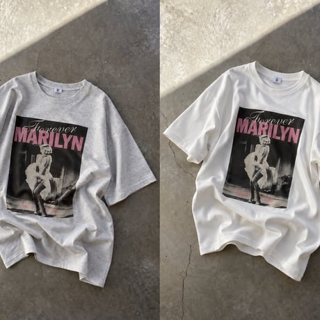 1041 【★即納★数量限定】Forever Marilyn Photo BIG TEE/2カラー