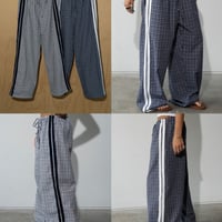 0856 check side line pants/2カラー