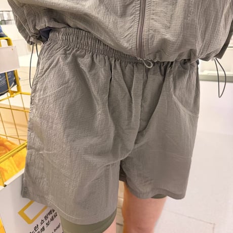 即納　0803 nylonレイヤードshort pants/ブルー