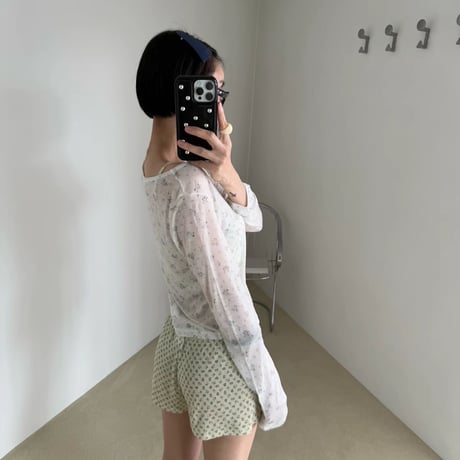 Mini Flower see-through tee/2カラー