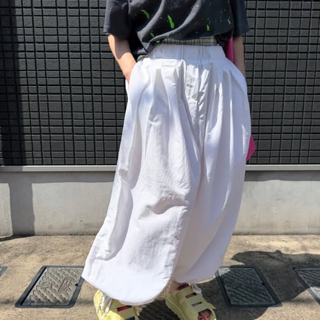 【即納販売】cotton nylon wide pants/ホワイトのみ
