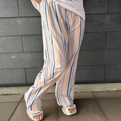 【即納販売】0168 stripe straight pants/3カラー