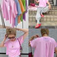 即納　0804 colorfu pigment フレアtee/ピンク