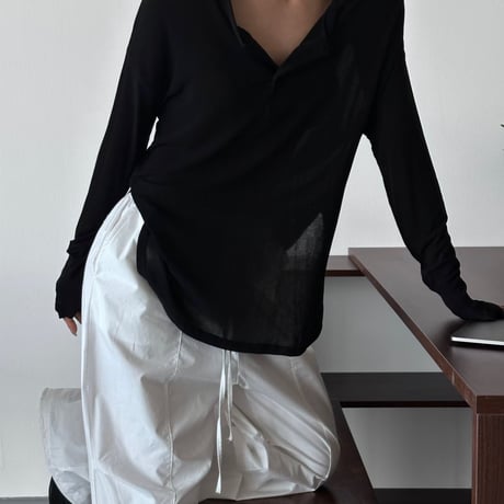 0837 soft henley long tee/3カラー