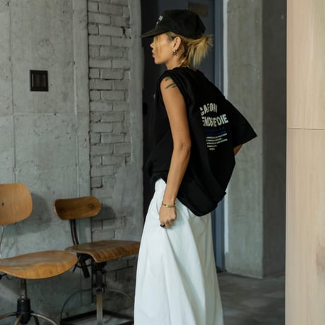 【即納販売】cotton nylon wide pants/ホワイトのみ