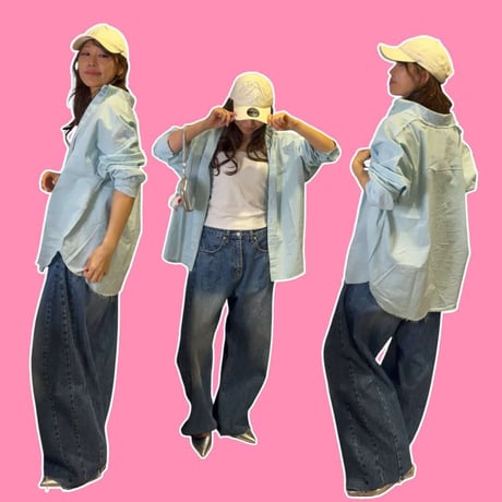 【即納販売】0614 damage over shirt/3カラー⭐︎なおみさん着用⭐︎