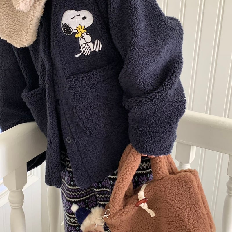 0507 SNOOPY もこもこボア jacket/4カラー | riru select