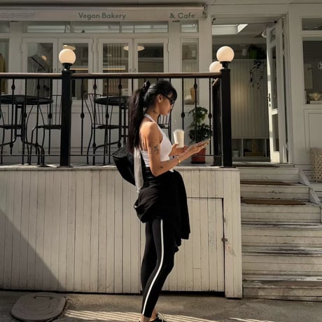 【即納】0696 sporty＆rich line leggings/2カラー2サイズ