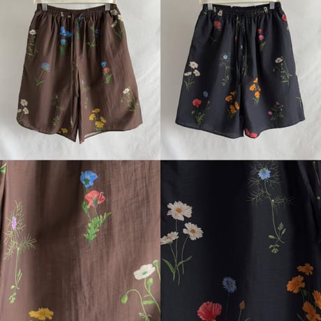 Flower half pants/2カラー