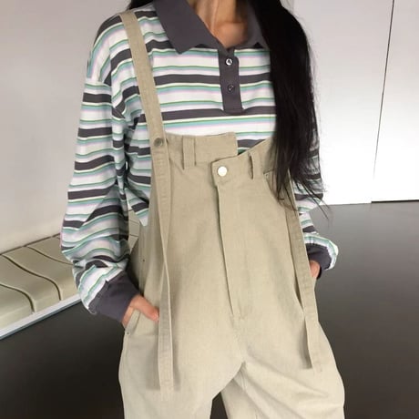 0805 cotton soft denim salopette/3カラーまいさん⭐︎あやさん着用⭐︎