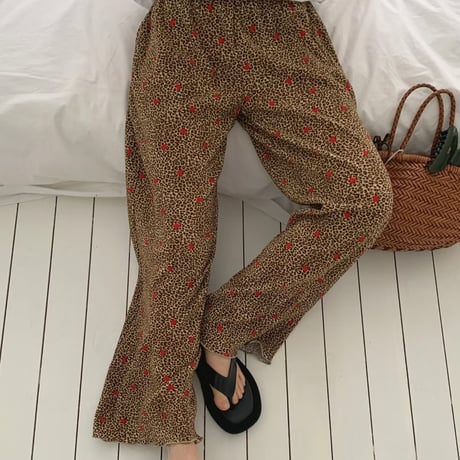 0762 leopard Heart pants/ワンカラー