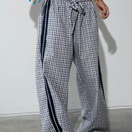 0856 check side line pants/2カラー