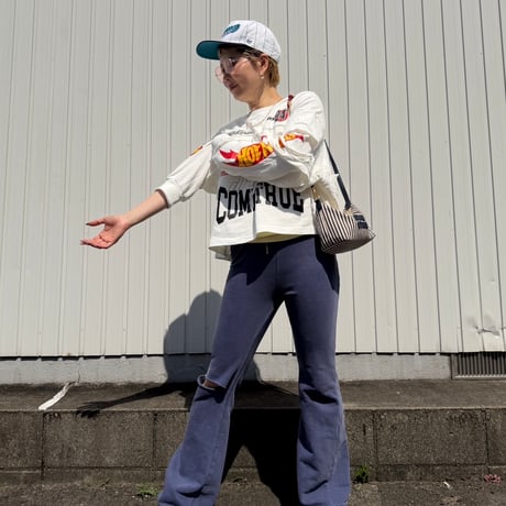0776 damage ピグメントブーツカット pants/3カラー