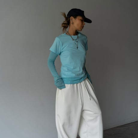 【即納販売】0669 color layered tee【半袖】/ブラックのみ