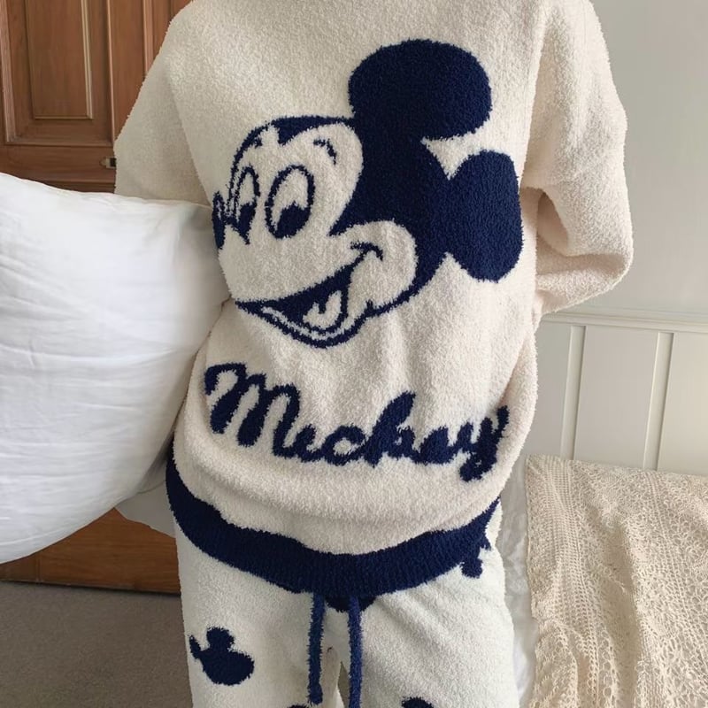 ♥️即納♥️mickey＆minnieふわもこルームウェアセットアップ/2カラー