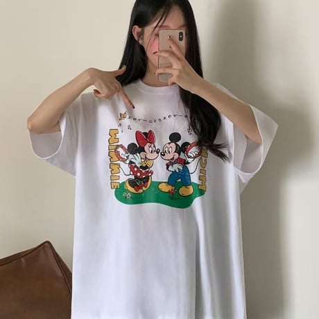 0720 OLDミッキーマウスとミニーマウスtee/2カラー