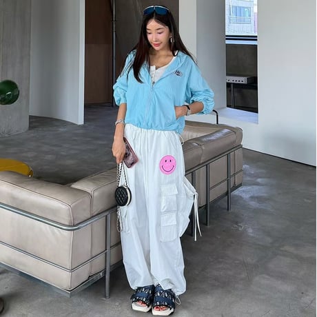 【即納販売】0756 ニコちゃん summer nylon  pants/4カラー