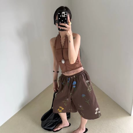 Flower half pants/2カラー