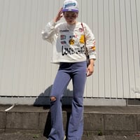 0776 damage ピグメントブーツカット pants/3カラー
