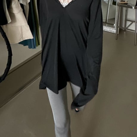 0852 Henry neck sheer summer sleeve/4カラー