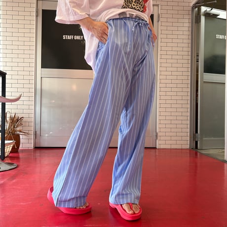 【即納販売】0110 stripe cotton pants/イエローのみ
