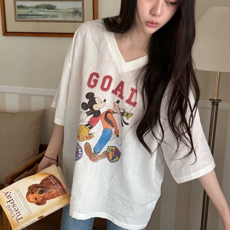 0789 mickey＆goofy sportyGoal tee/3カラー
