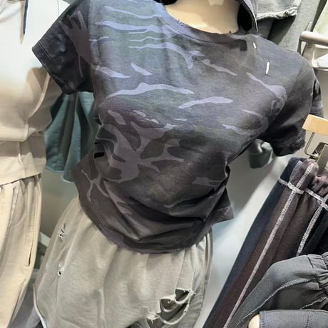 0836 damage camouflage tee/2カラー