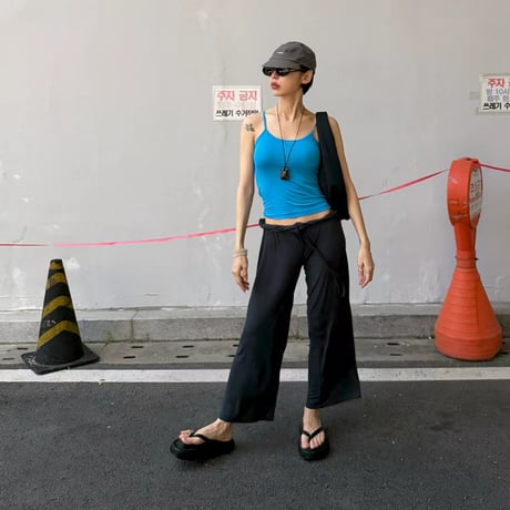 0866 eee color toromi pants/ビビピンク