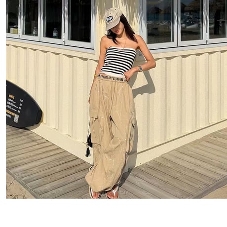 【即納】ウエストロゴ＆paint cargo summer 2weypants/3カラー