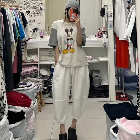 【即納】0758 summer cotton 2way pants/アイボリー